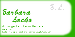 barbara lacko business card